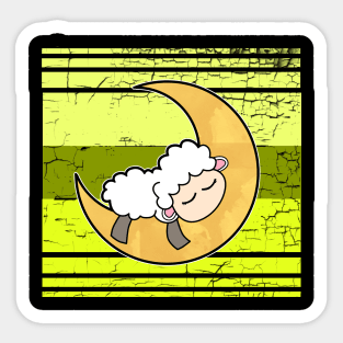 Retro Sheep Moon Sticker